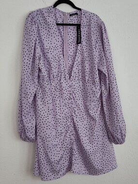 BooHoo, Polka Dot, Puff Sleeve, Midi Dress, Plus Size 20